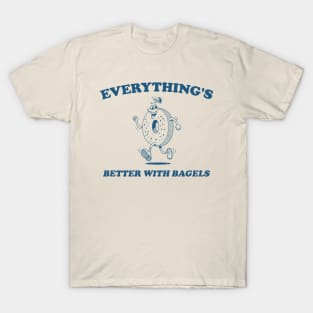 Everything's Better With Bagels Retro Shirt, Unisex Meme T Shirt, Funny T-Shirt